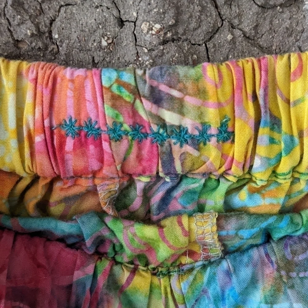 Handmade Colorful Rainbow Ikat Baggie Shorts Size Large